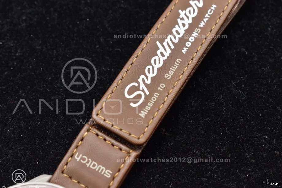 Nylon To Bioceramic Saturn On Mission X Swatch Moonwatch Strap Omega Quartz 0101